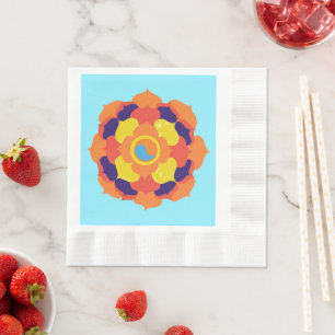Colorful Lotus Blume Yin & Yang Mandala Serviette