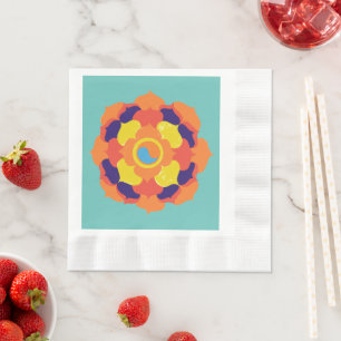 Colorful Lotus Blume Yin & Yang Mandala Serviette