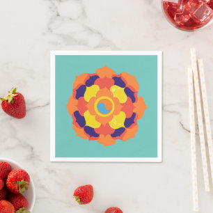 Colorful Lotus Blume Yin & Yang Mandala Serviette