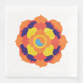 Colorful Lotus Blume Yin & Yang Mandala Serviette (Vorderseite)