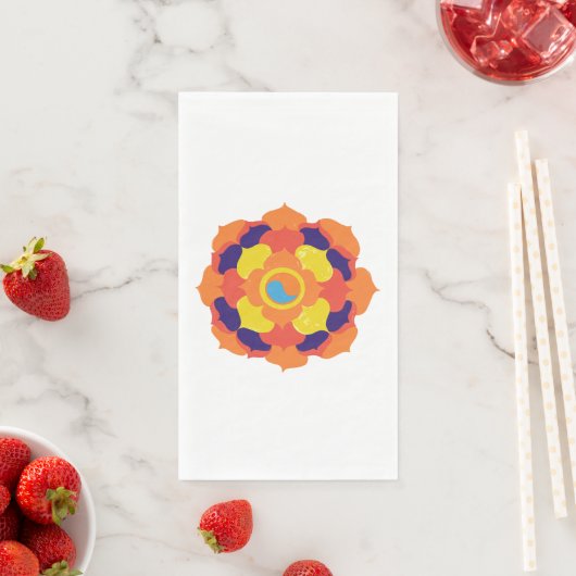 Colorful Lotus Blume Yin & Yang Mandala Serviette (Beispiel)