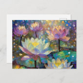 Colorful Lotus Flowers Blossoming in the Snow Postkarte (Vorne/Hinten)