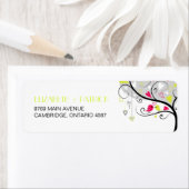 Colorful Lovebirds Winter Wedding Address Label (Insitu)