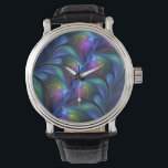 Colorful Luminous Abstract Blue Pink Green Fractal Armbanduhr<br><div class="desc">Unique fractal art,  modern,  abstract and luminous.
Design for your wrist watch and more.</div>