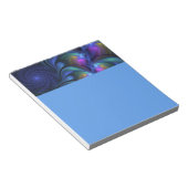 Colorful Luminous Abstract Blue Pink Green Fractal Notizblock (angewinkelt)