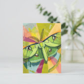 Colorful Luna Moth Painting Postkarte (Stehend Vorderseite)