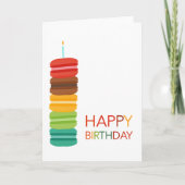 Colorful Macaron Stack Happy Birthday – Modern Karte (Vorderseite)
