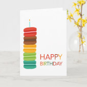 Colorful Macaron Stack Happy Birthday  – Modern Karte (Gelbe Blume)