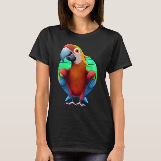 Colorful Macaw Parrot Sunset T-Shirt (Vorderseite)