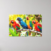 Colorful Macaw Parrots Bird Art Leinwanddruck (Vorderseite)