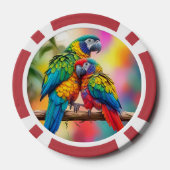 Colorful Macaw Parrots On A Branch-45739 Pokerchips (Rückseite)