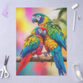 Colorful Macaw Parrots On A Branch-45739 Seidenpapier (Basteln)