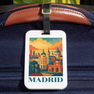 Colorful Madrid Spanien Vintage Reise Gepäckanhänger