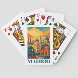 Colorful Madrid Spanien Vintage Reise Spielkarten