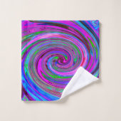 Colorful Magenta Swirl Retro Abstract Design Badhandtuch Set (Waschlappen)