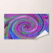 Colorful Magenta Swirl Retro Abstract Design Badhandtuch Set (Handtuch)