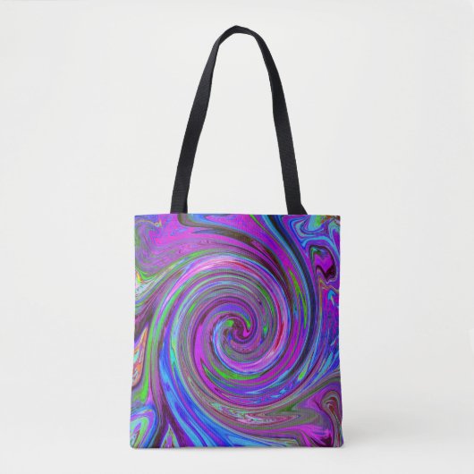 Colorful Magenta Swirl Retro Abstract Design Tasche (Vorderseite)