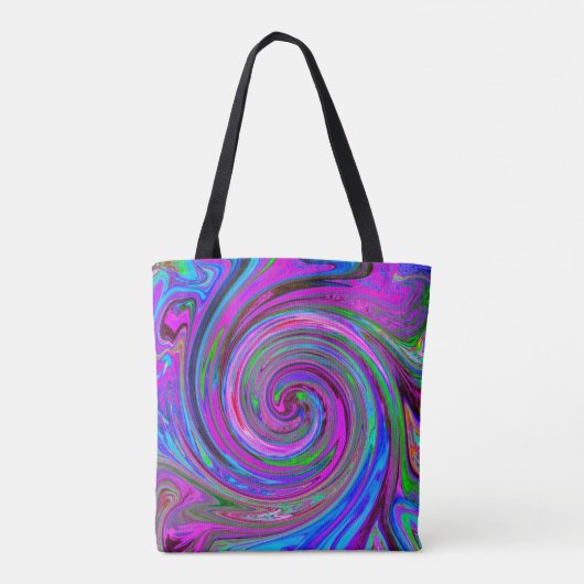 Colorful Magenta Swirl Retro Abstract Design Tasche (Rückseite)