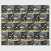 Colorful Mallard Duck Water Reflektionen Geschenkpapier (Flach)