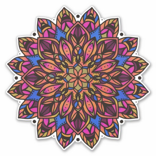 Colorful Mandala Aufkleber (Vorderseite)