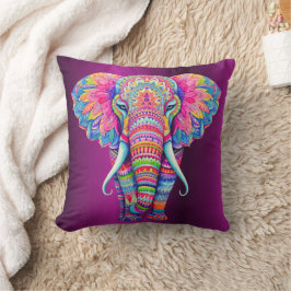 Colorful Mandala Elephant Kissen