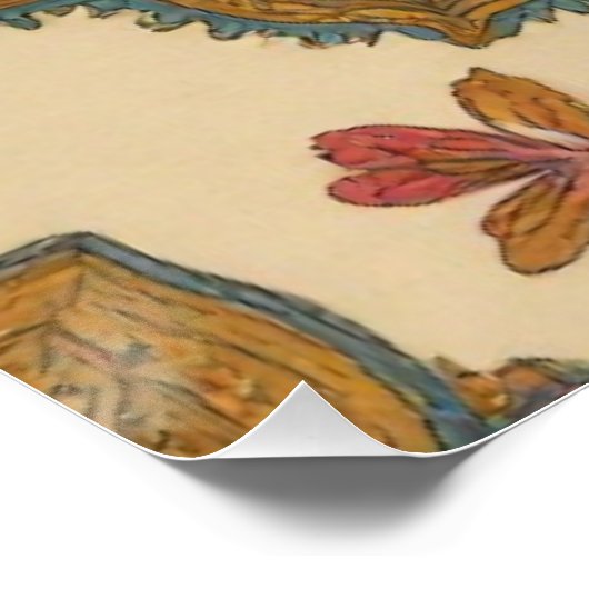 Colorful Mandala Floral Boho Poster (Ecke)