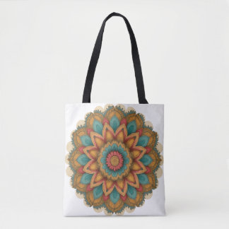 Colorful Mandala Floral Boho Tote Tasche