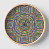 Colorful Mandala Home Decor Uhr (Vorderseite)