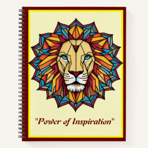"Colorful Mandala Lion: Geometrisches Kunstdesign" Notizblock