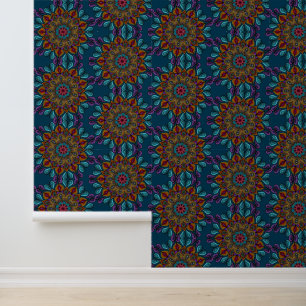 Colorful Mandala Pattern Boho Maximalist Hippie Tapete