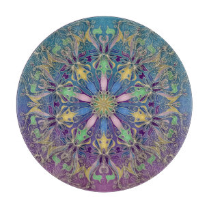 Colorful Mandala Round Cutting Board Schneidebrett