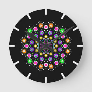 Colorful Mandala Runde Wanduhr