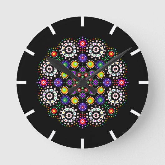 Colorful Mandala Runde Wanduhr (Vorderseite)