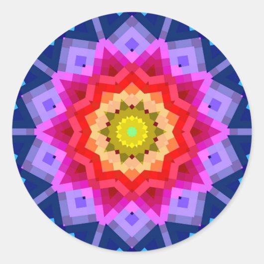 Colorful Mandala Runder Aufkleber (Vorderseite)