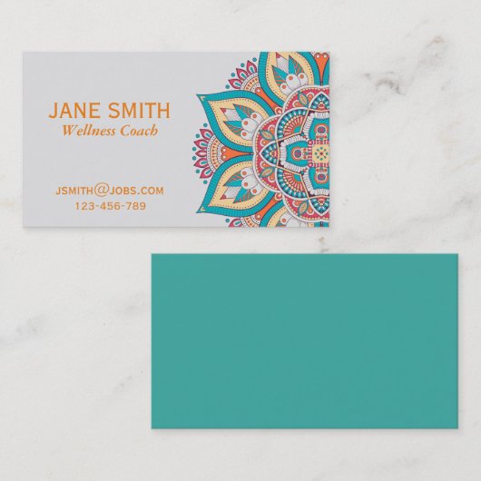 Colorful Mandala Wellness Coach Visitenkarte (Vorne/Hinten)