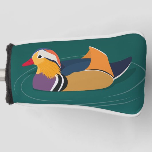 Colorful Mandarin Duck Modern Digital Art Golf Headcover (Vorderseite)