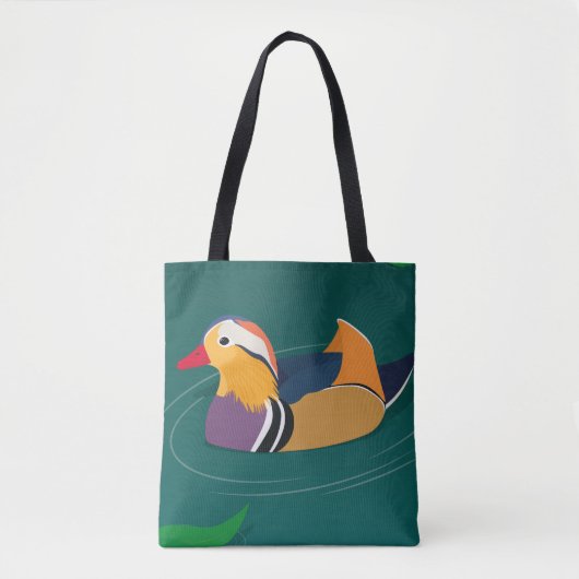 Colorful Mandarin Duck Modern Digital Art Tasche (Vorderseite)