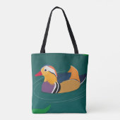 Colorful Mandarin Duck Modern Digital Art Tasche (Rückseite)