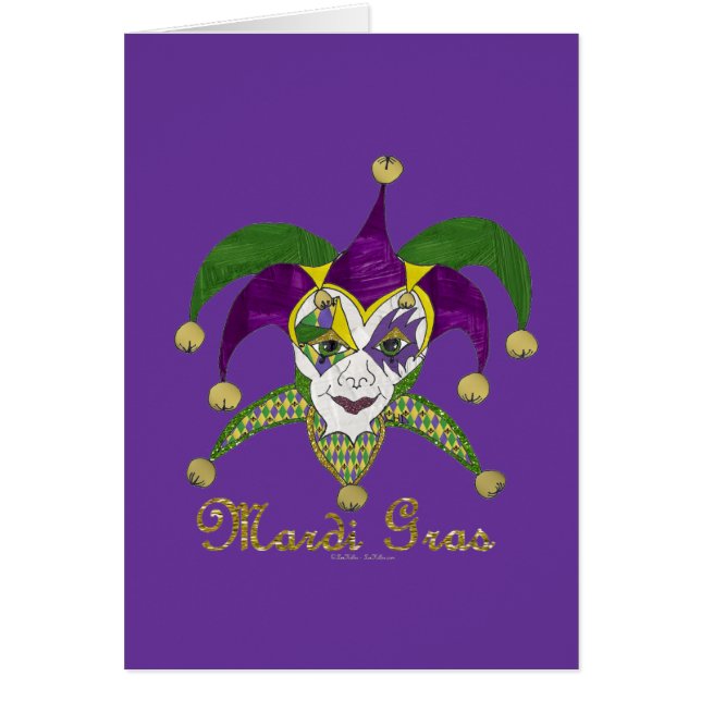 Colorful Mardi Gras Jesters Mask (Vorne)
