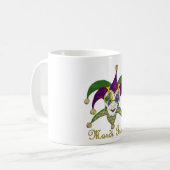 Colorful Mardi Gras Jesters Mask Kaffeetasse (Vorderseite Links)