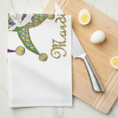 Colorful Mardi Gras Jesters Mask Küchentuch (Viertel Falte)