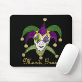 Colorful Mardi Gras Jesters Mask Mousepad (Mit Mouse)