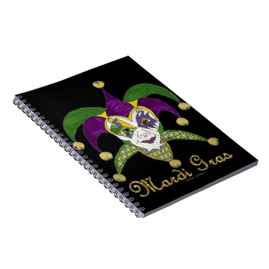 Colorful Mardi Gras Jesters Mask Notizblock (Rechte Seite)