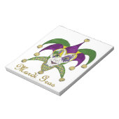 Colorful Mardi Gras Jesters Mask Notizblock (Rotiert)