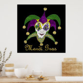 Colorful Mardi Gras Jesters Mask Poster (Küche)
