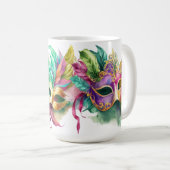 COLORFUL MARDI GRAS MASKS KAFFEETASSE (VorderseiteRechts)