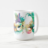 COLORFUL MARDI GRAS MASKS KAFFEETASSE (VorderseiteRechts)