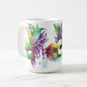 COLORFUL MARDI GRAS MASKS KAFFEETASSE (Vorderseite Links)