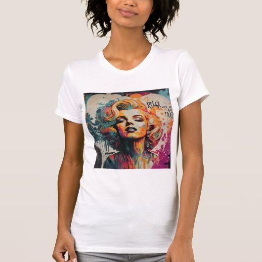 Colorful Marilyn's Street Art Artistic T-Shi T-Shirt (Vorderseite)