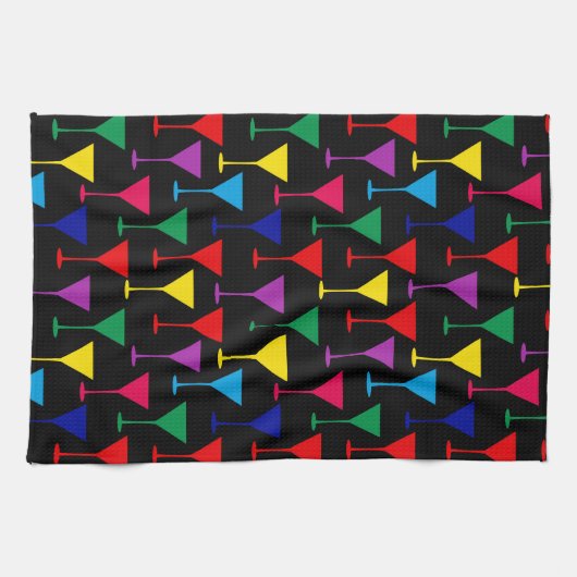 Colorful Martini Cocktail Pattern Geschirrtuch (Horizontal)
